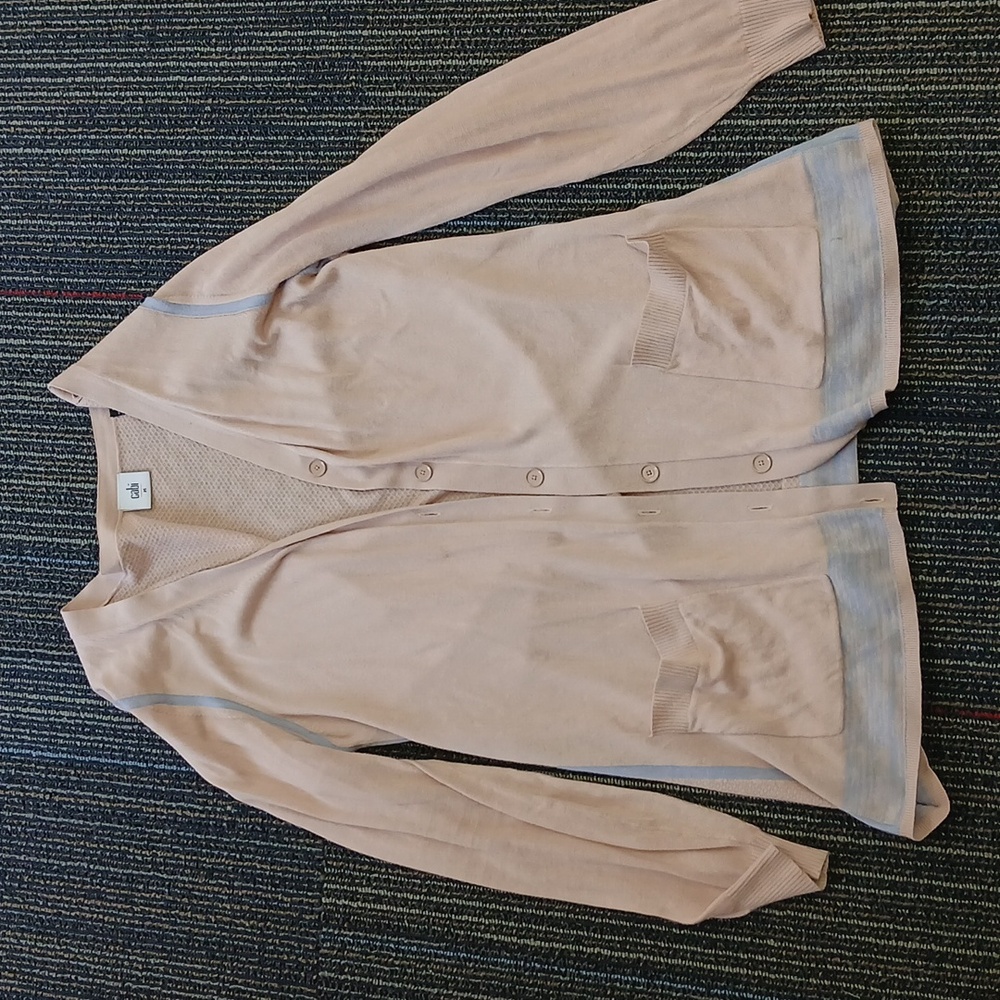 Cabi Lucy Cardigan Sweater Buff Pink Medium - Picture 3 of 6
